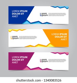 Banner background. business template. modern design. Vector abstract design banner web template in blue orange red color. - Vector