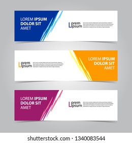 Banner background. business template. modern design. Vector abstract design banner web template in blue orange red color. - Vector