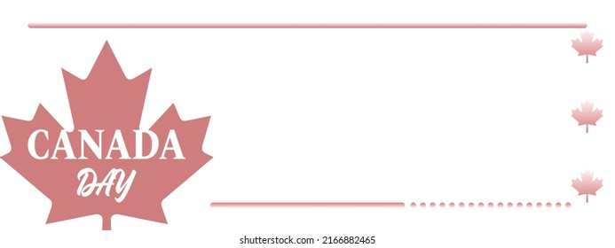 Banner, background, canada independence day. Illustration of maple leaf symbol with copy space area. red