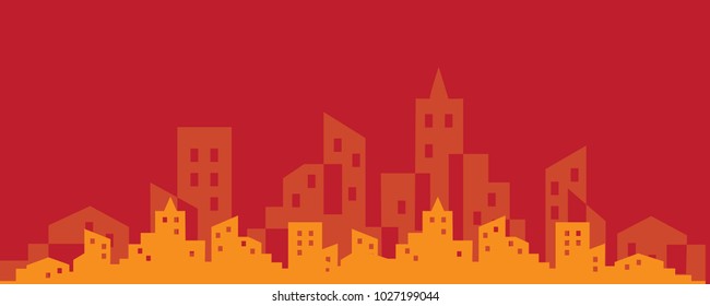 Banner Background City Skyline vector illustration