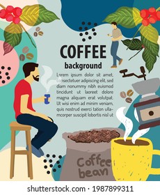 banner background coffee poster and flyer banner vector illustration design
 advertising business