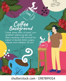  banner background coffee poster and flyer banner vector illustration design
 advertising business
