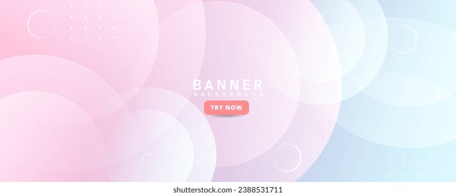 banner background. colorful. blue and pink gradation. cirlcle pattern. pastel colro.memphis abstract