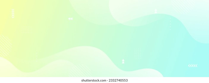 banner background. colorful, bright green and yellow wave effect gradation eps 10 Arkivvektor
