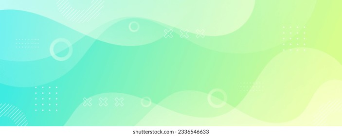 banner background. colorful, bright yellow and blue gradation ,Memphis abstract, pattern wave