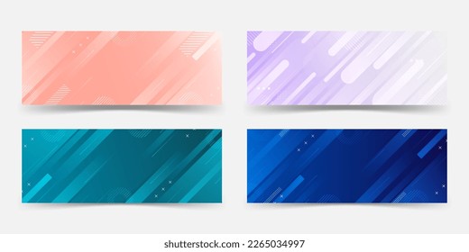 Bannerhintergrund. farbige, geometrische Farbverlauf-Linien Set Collection eps10