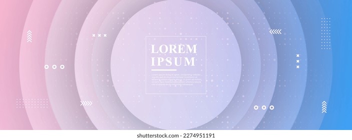 banner background. colorful, gradation effect pink and blue geometric circle pattern