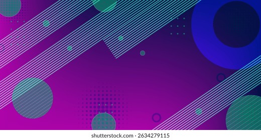 banner background. colorful gradations, pink and dark blue. abstract geometric. memphis style
