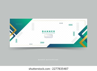 banner background. colorful, green and golden gradation.geomtric elegant .memphis .vector illustration