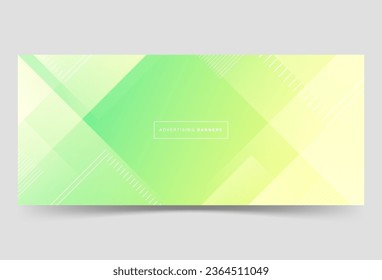 banner background. colorful. green and yellow gradation. abstract. element pattern. slash. memphis