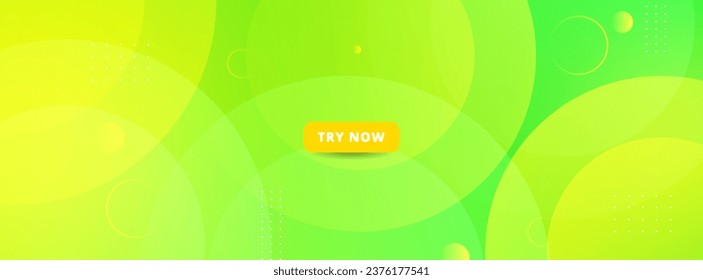 banner background. colorful. green and yellow gradation. cirlcle pattern. abstract