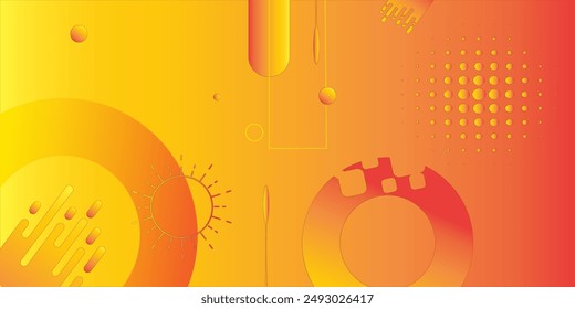 fondo de Anuncio. colorido. degradado naranja. círculo naranja. abstracto de memphis