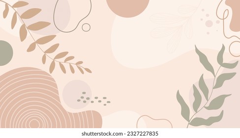  banner background .Colorful poster background vector illustration.Exotic plants, branches,art print for beauty, fashion and natural products,wellness, wedding and event.