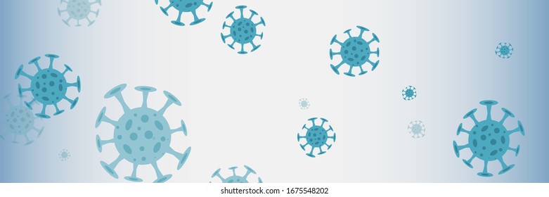 Banner, Hintergrundkonzept zum Ausbruch von Coronavirus im Jahr 2020. World Coronavirus Cell China Influenza Respiratory Coronavirus Pathogen China
