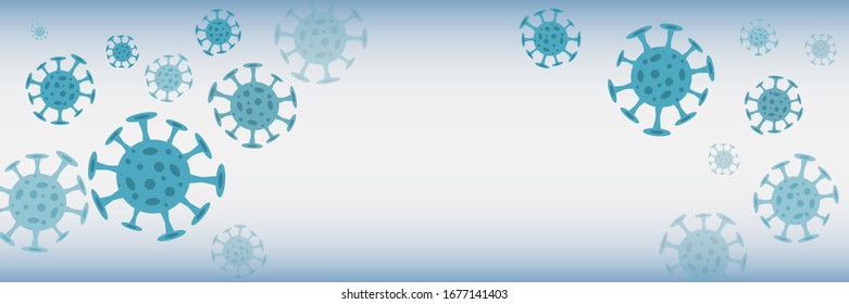 Banner, background concept about coronavirus outbreak in 2020. World Coronavirus Cell China Influenza Respiratory Coronavirus Pathogen China