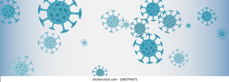 Banner, background concept about coronavirus outbreak in 2020. World Coronavirus Cell China Influenza Respiratory Coronavirus Pathogen China