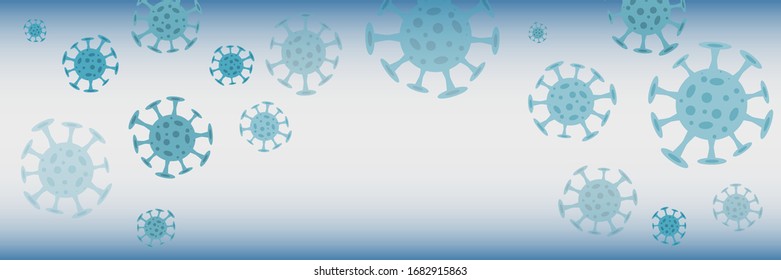 Banner, background concept about coronavirus outbreak in 2020. World Coronavirus Cell China Influenza Respiratory Coronavirus Pathogen China