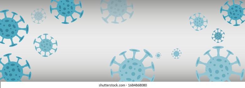 Banner, background concept about coronavirus outbreak in 2020. World Coronavirus Cell China Influenza Respiratory Coronavirus Pathogen China