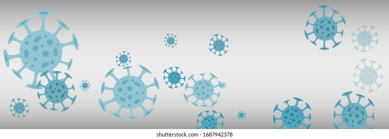 Banner, background concept about coronavirus outbreak in 2020. World Coronavirus Cell China Influenza Respiratory Coronavirus Pathogen China