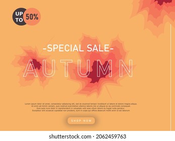 Banner background, coupons, web design for promotion in autumn. autumn voucher design