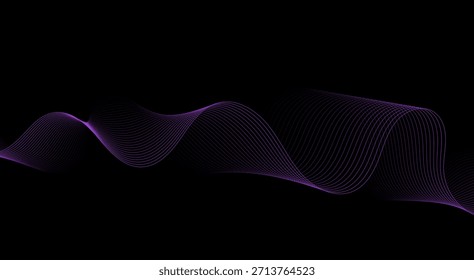 Banner background with dark purple flowing wave and smooth gradient.