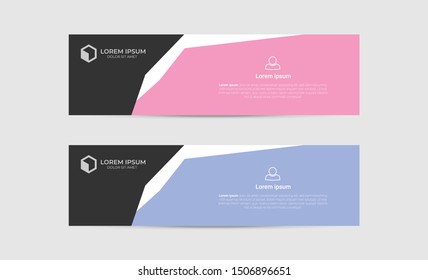 Banner background design abstract vector template. Set of banner background isolated vector for print, display, promotion and advertisement.