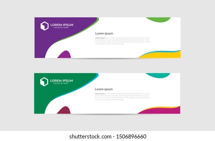 Banner background design abstract vector template. Set of banner background isolated vector for print, display, promotion and advertisement.