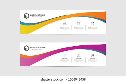 Banner background design abstract vector template. Set of banner background isolated vector for print, display, promotion and advertisement.