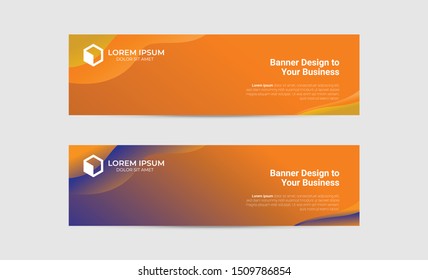 Banner background design abstract vector template. Set of banner background isolated vector for print, display, promotion and advertisement.