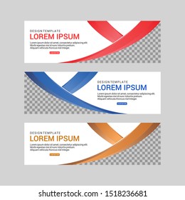 Banner background design abstract vector template. Set of banner background isolated vector for print, display, promotion and advertisement.