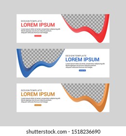 Banner background design abstract vector template. Set of banner background isolated vector for print, display, promotion and advertisement.