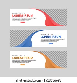Banner background design abstract vector template. Set of banner background isolated vector for print, display, promotion and advertisement.