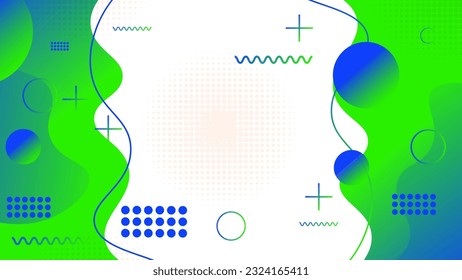 Banner background design with geometric fluid and liquid shape and gradient color and with design elements