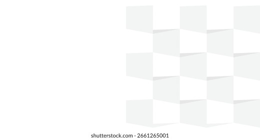 Design do plano de fundo da faixa. Padrão de formas geométricas. Papel branco abstrato textura dobrada. Modelos modernos da Web.