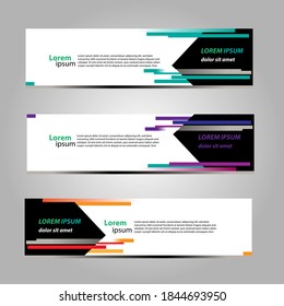 
Banner Background Design Vector With Elegant And Simple Style with three designs