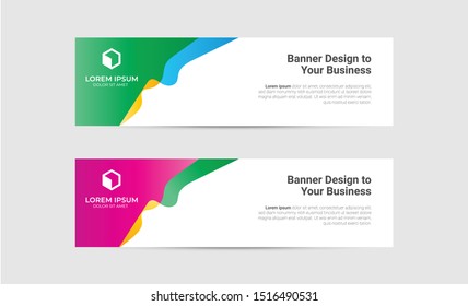 Banner background design vector template. Set of banner background isolated vector