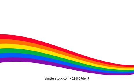 Banner background design with wavy rainbow colorful elements. Happy LGBT pride month theme vector template. 