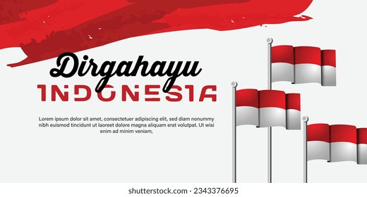 Banner background dirgahayu indonesia celebration template