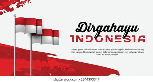 Banner background dirgahayu indonesia celebration concept
