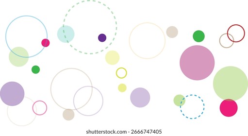 Faixa com plano de fundo de pontos e círculos que são coletados em uma forma circular