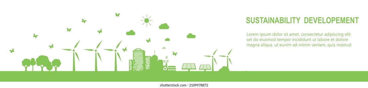 Banner background for Eco friendly, Sustainability development concept and World environmental day,