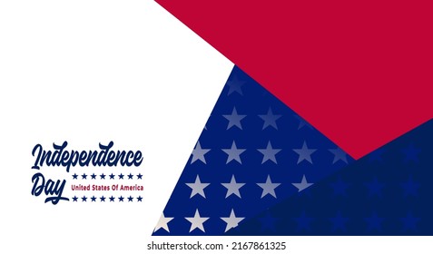 Banner, background, Fourth of July Independence Day. Abstract design with text and copy space area. Star, abstract