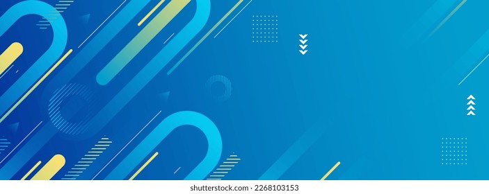fondo del cartel. color completo, memphis de gradación azul geométrico 10
