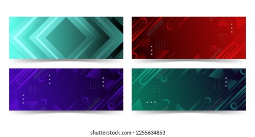 banner background. full color, gradation, collection set