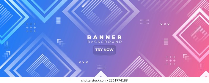banner background. full color, gradation of blue and pink box effect.eps 10