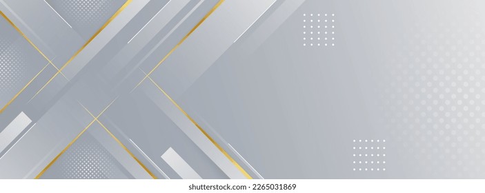 Bannerhintergrund. Vollfarben, graue Farbverläufe und goldene Linien EPS10