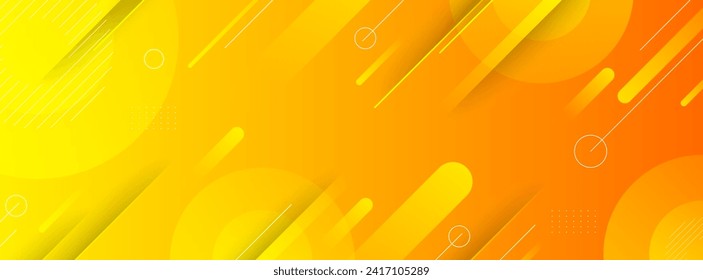 Banner background, full color, orange and yellow gradient, slash effect style, abstract . Vector