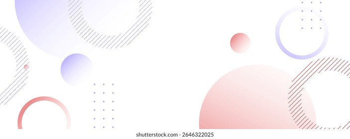Banner background geometric shape orange and purple cirlce shape memphis vector eps 10.