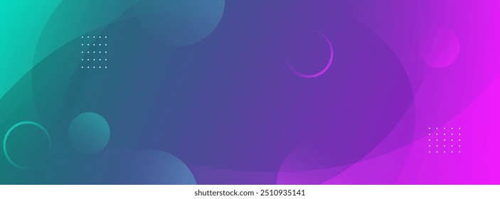 banner background gradient.green and purple .circle shape.abstarct frame.trendy.eps 10