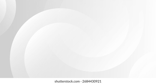 Fondo de Anuncio gris y forma de círculo blanco. fondo moderno. Vector